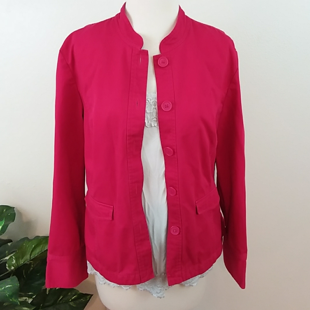 Style&Co. Red Button-down Jacket Size 14P